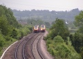 A photo taken on 6.6.05. All the signals in the area were stuck on red after a cable had been cut near Westerleigh. Trains were slowing down as they approached a signal, blowing their horns vigorously, and then driving straight through the reds without stopping!