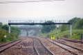 A 2008 view towards the Severn Tunnel. A new signal gantry has been put in place. © Richard Eason