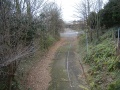 The view from Bath Road back towards Sandy Park Road. The route passes by an industrial estate on the left of this photo.