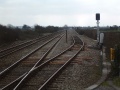 The view south from the end of platform 2. Highbridge West junction is at the other end of the goods loop.