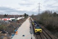 70804 stands at the head of a ballast train during engineering works over the Easter weekend.