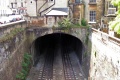 The east portal of the tunnel.