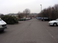 The route out of the site of Clevedon station is traceable for some way. The first section runs through this carpark.