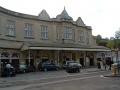A view of the station buildings from the road.
