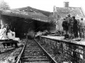 Children gather on the platform to watch the demolition of the station. © Rita Gregory